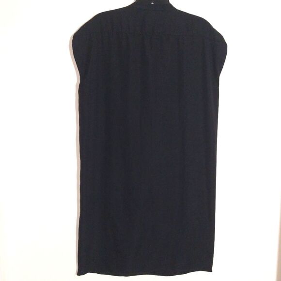 Aritzia Babaton Women's Sleeveless Shift Crew Neck Button Black Dress Size M - Picture 6 of 10